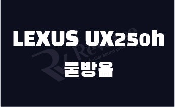 하남 리버스 399에서 렉서스 UX250h 풀 방음으로 주행 질감 향상과 주행 소음 억제